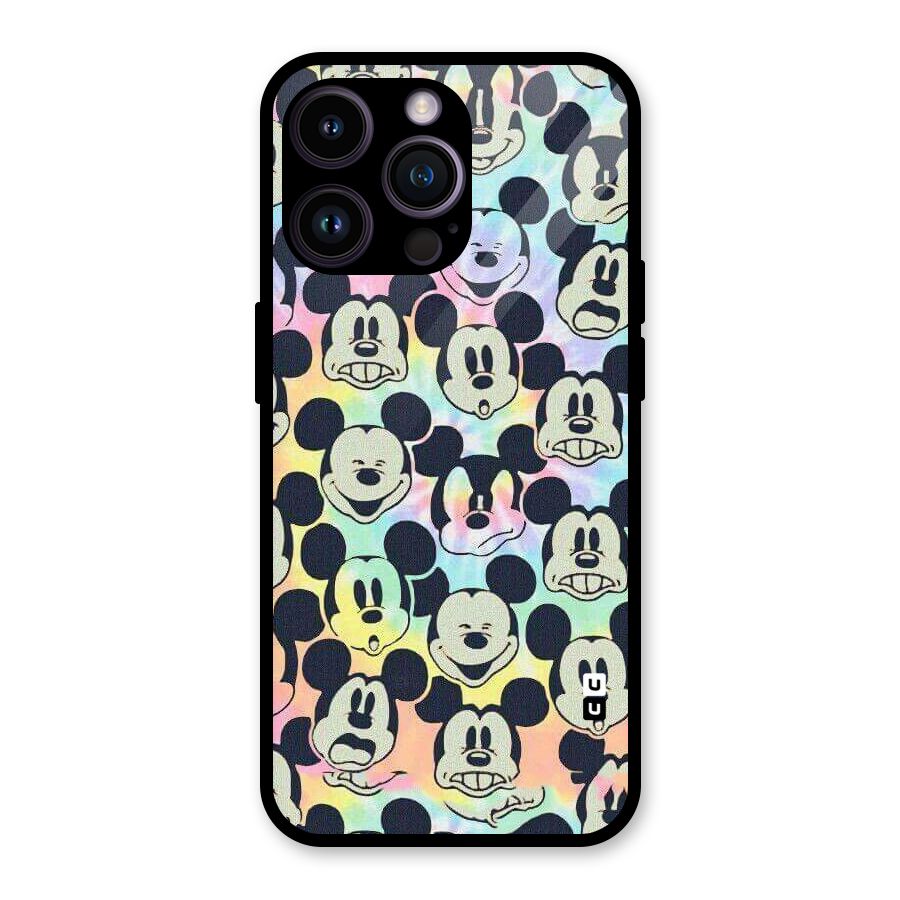 Fun Rainbow Faces Glass Back Case for iPhone 14 Pro Max