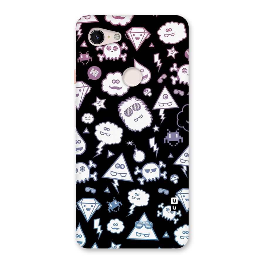 Funny Faces Back Case for Google Pixel 3 XL