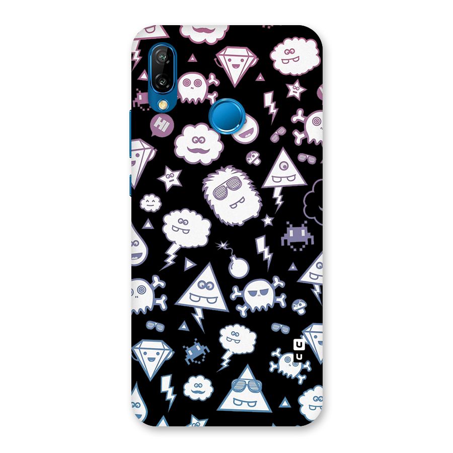 Funny Faces Back Case for Huawei P20 Lite