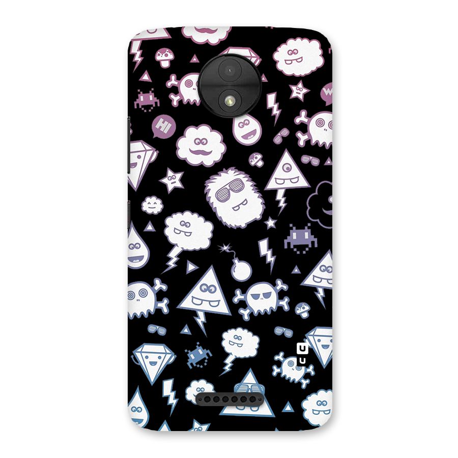 Funny Faces Back Case for Moto C
