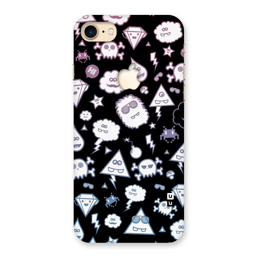 Funny Faces Back Case for iPhone 7 Apple Cut