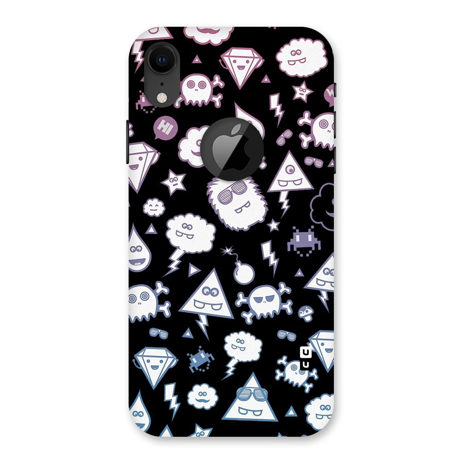 Funny Faces Back Case for iPhone XR Logo Cut