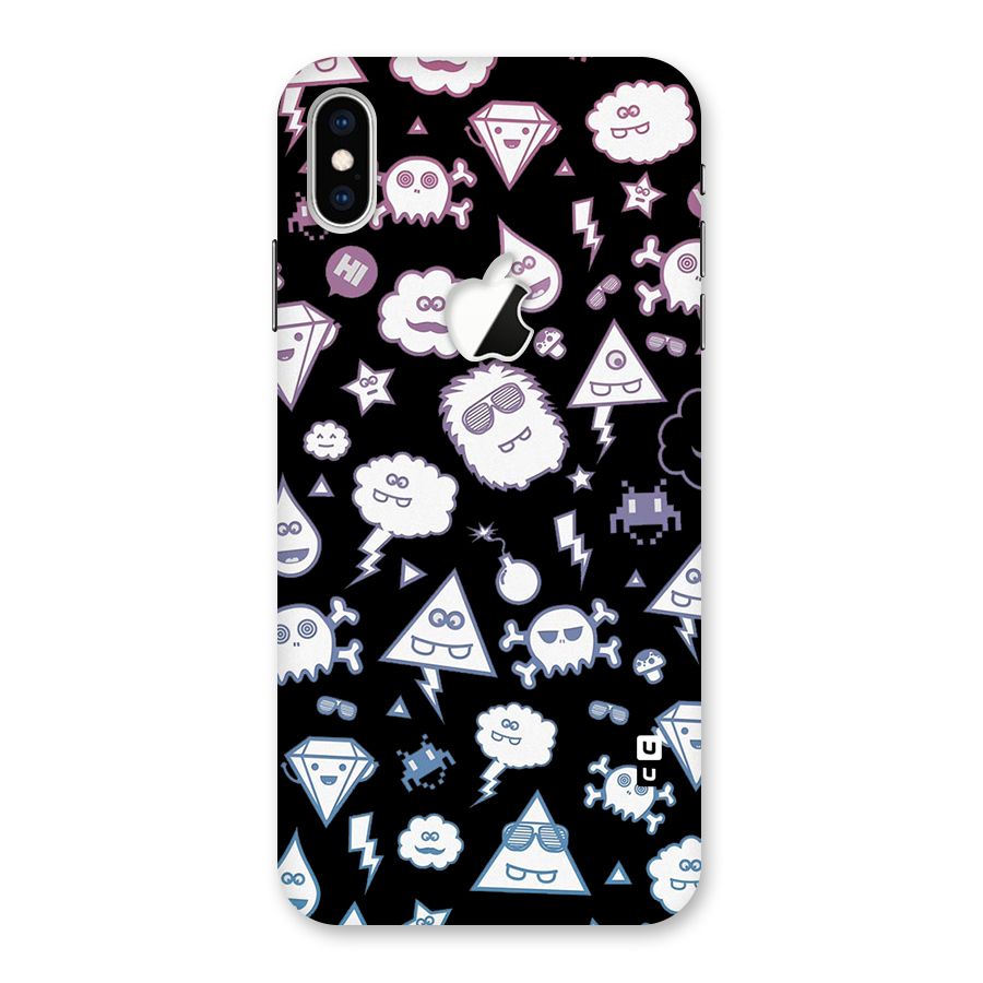 Funny Faces Back Case for iPhone XS Max Apple Cut