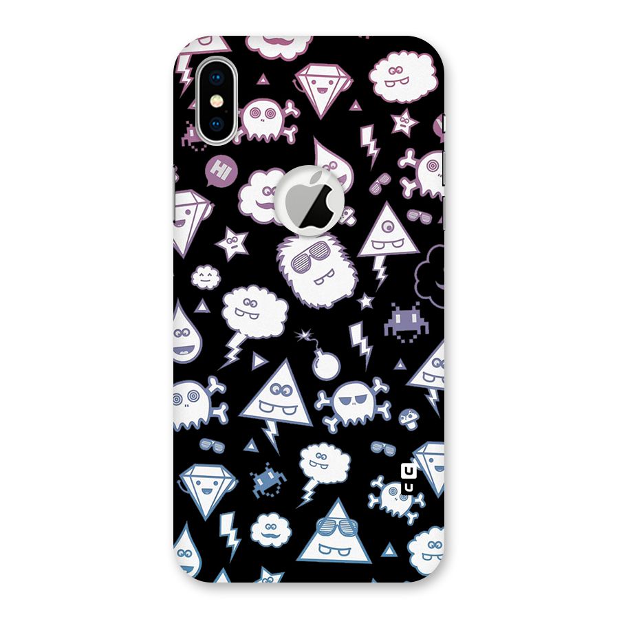 Funny Faces Back Case for iPhone X Logo Cut