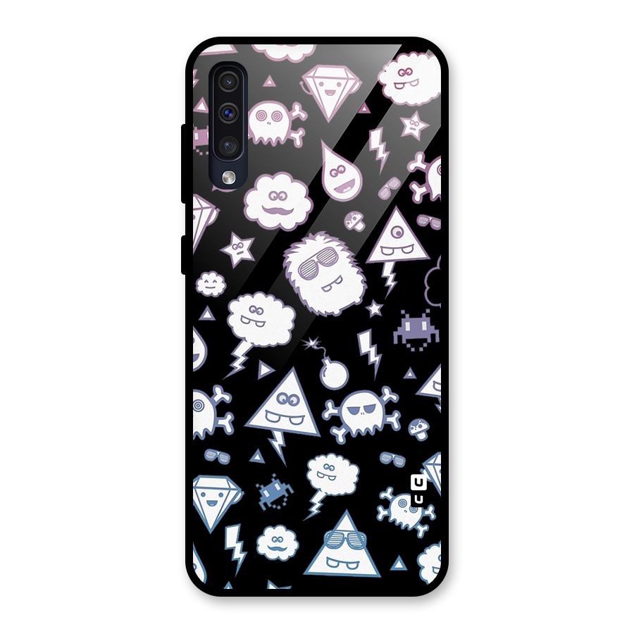 Funny Faces Glass Back Case for Galaxy A30s
