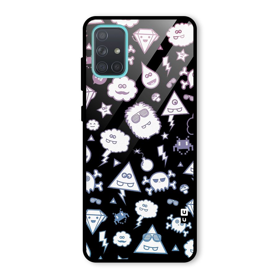 Funny Faces Glass Back Case for Galaxy A71