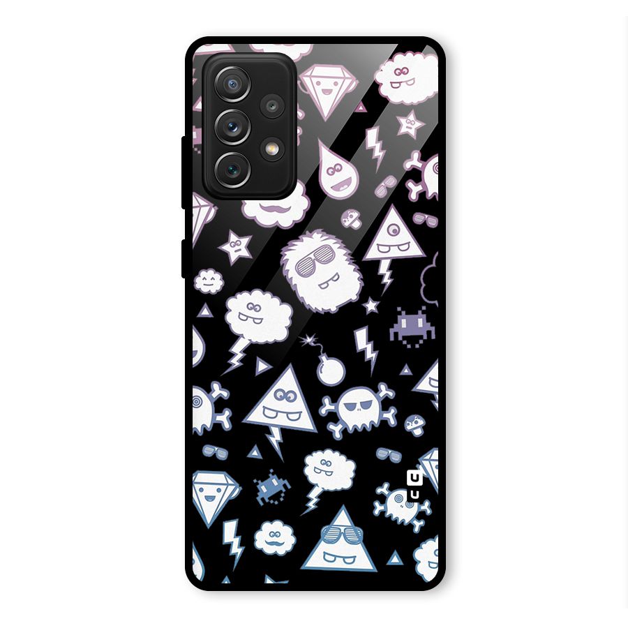 Funny Faces Glass Back Case for Galaxy A72