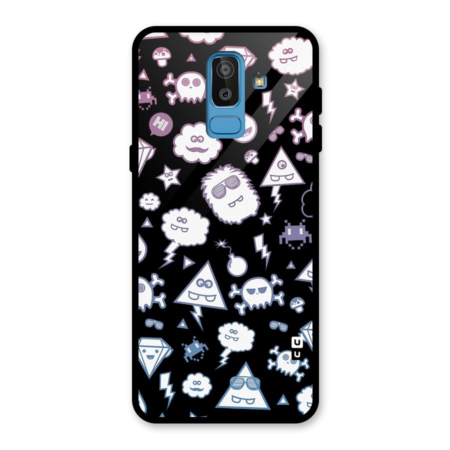 Funny Faces Glass Back Case for Galaxy J8