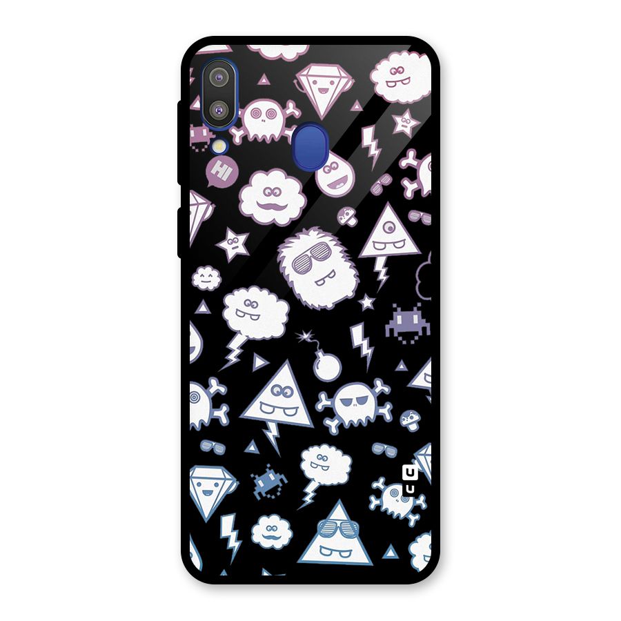 Funny Faces Glass Back Case for Galaxy M20