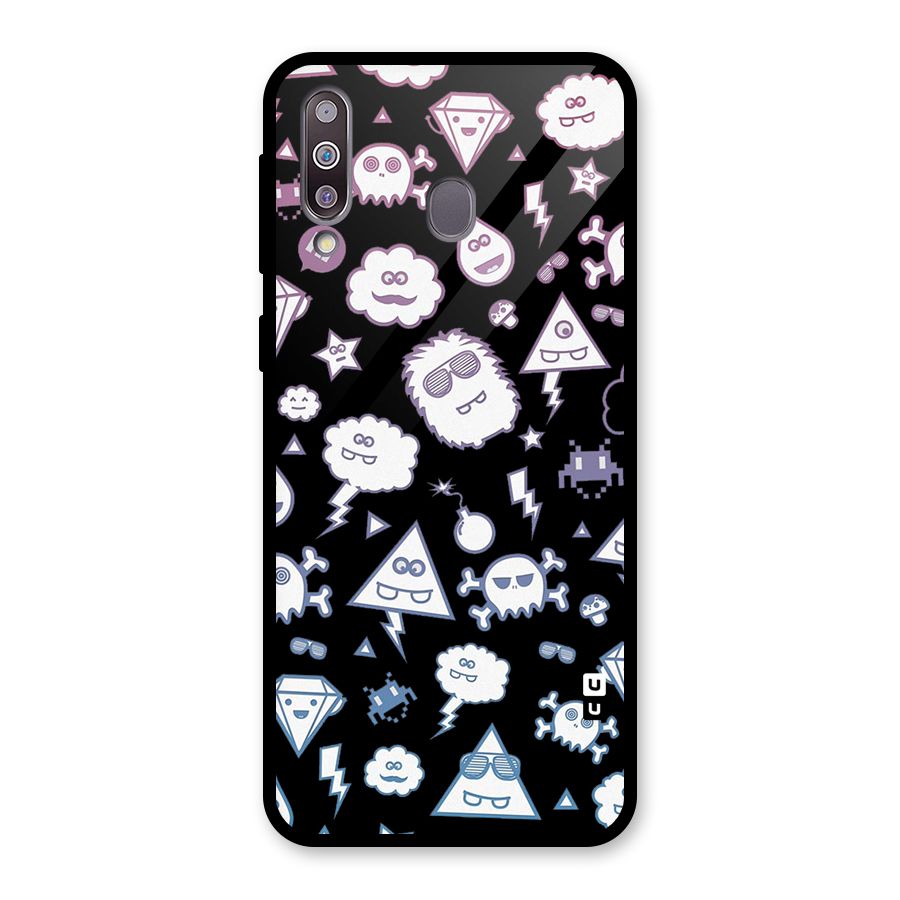 Funny Faces Glass Back Case for Galaxy M30