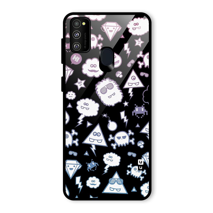 Funny Faces Glass Back Case for Galaxy M30s