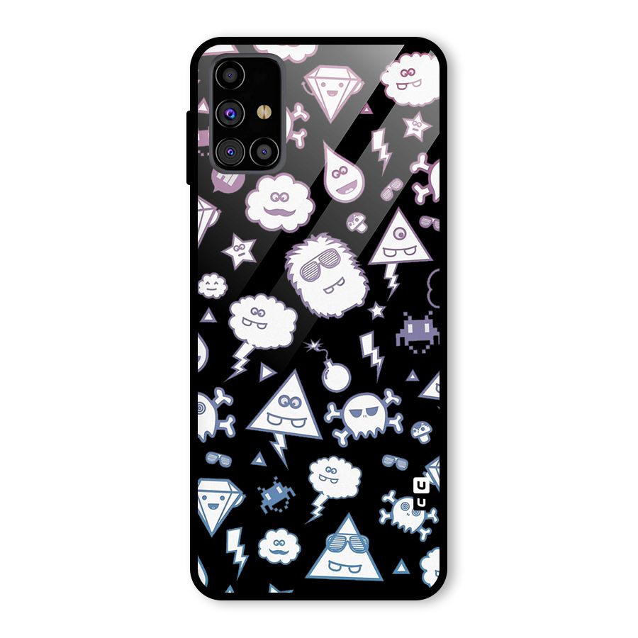 Funny Faces Glass Back Case for Galaxy M31s