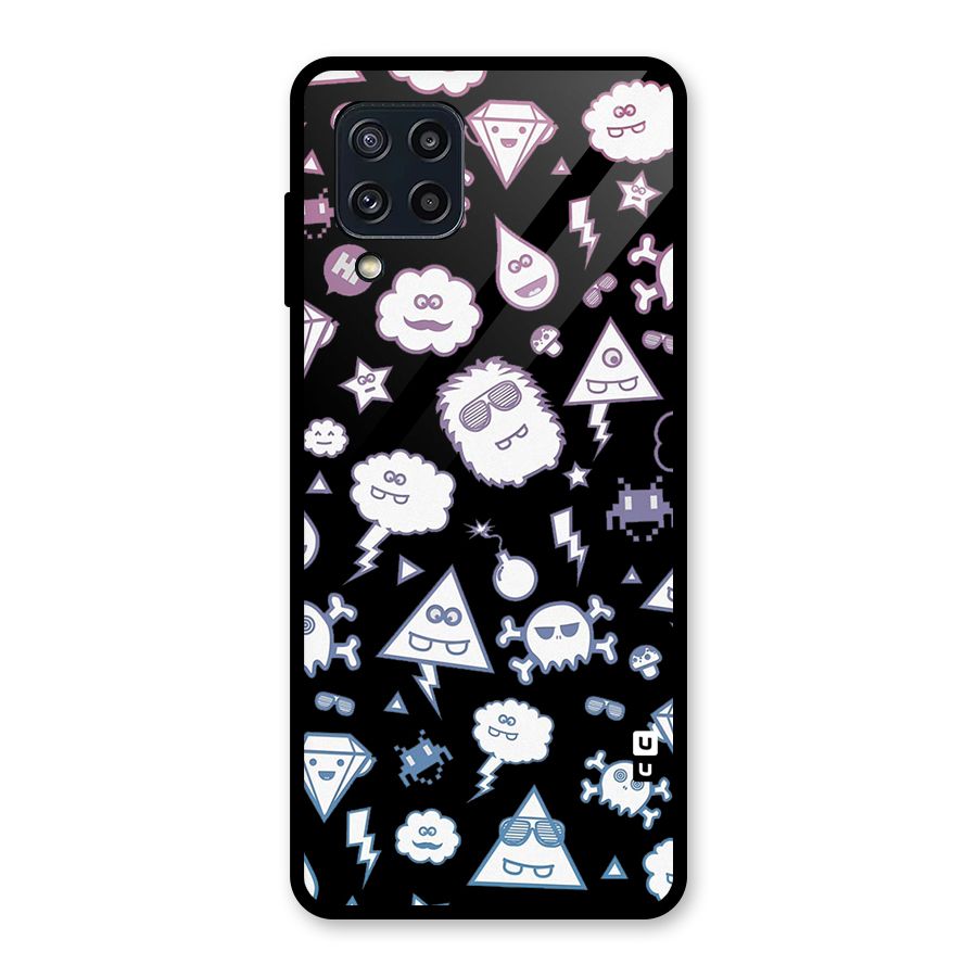 Funny Faces Glass Back Case for Galaxy M32