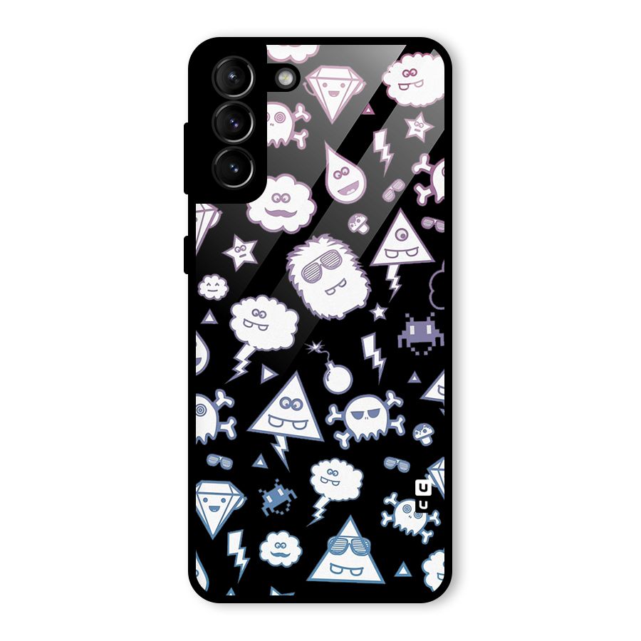 Funny Faces Glass Back Case for Galaxy S21 Plus