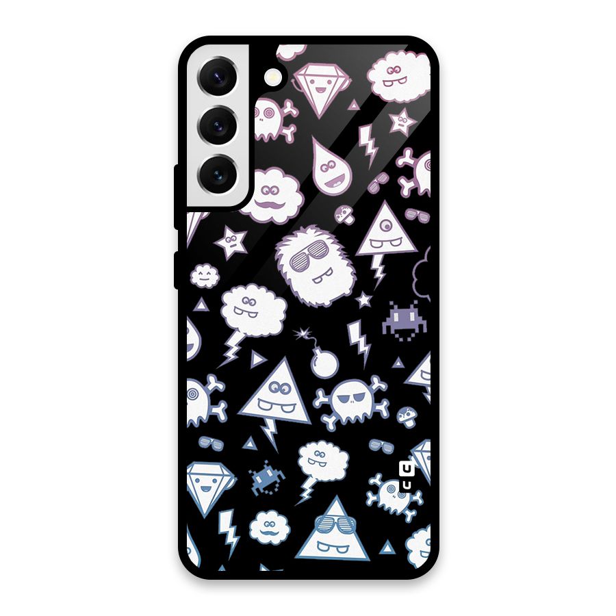 Funny Faces Glass Back Case for Galaxy S22 Plus 5G