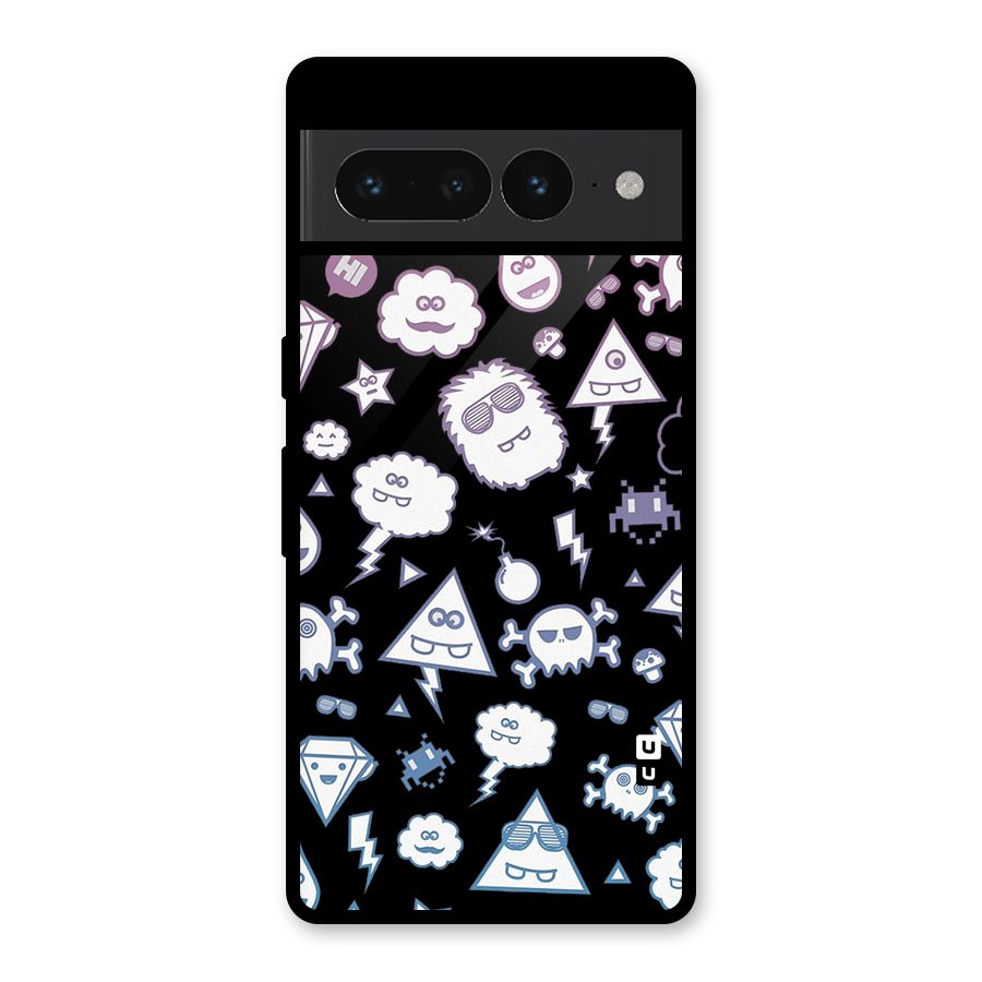 Funny Faces Glass Back Case for Google Pixel 7 Pro