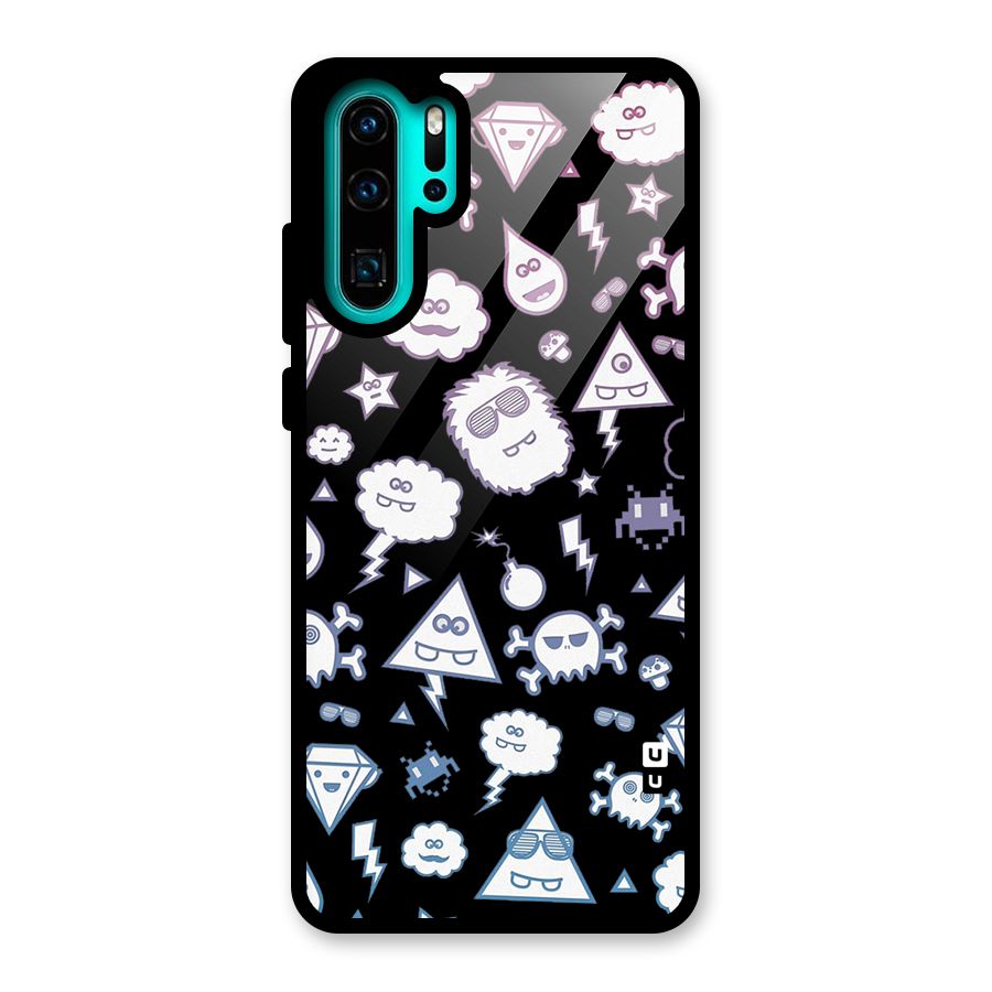 Funny Faces Glass Back Case for Huawei P30 Pro