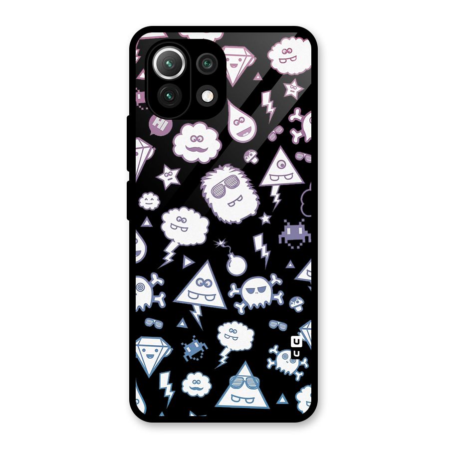 Funny Faces Glass Back Case for Mi 11 Lite