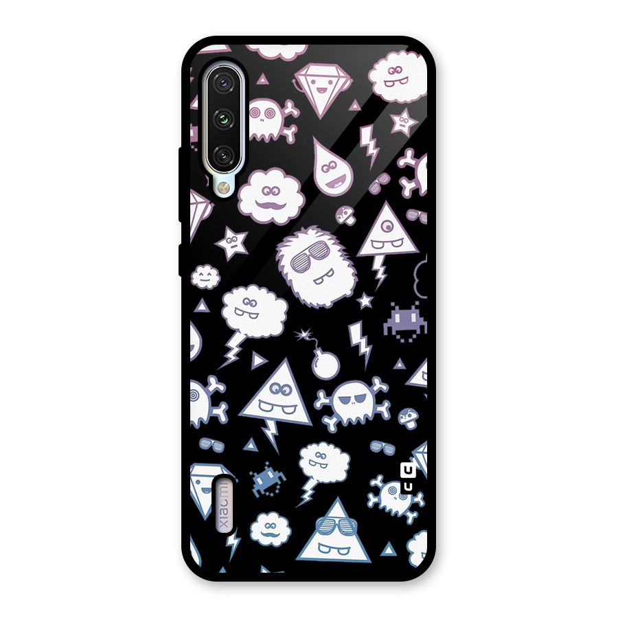 Funny Faces Glass Back Case for Mi A3