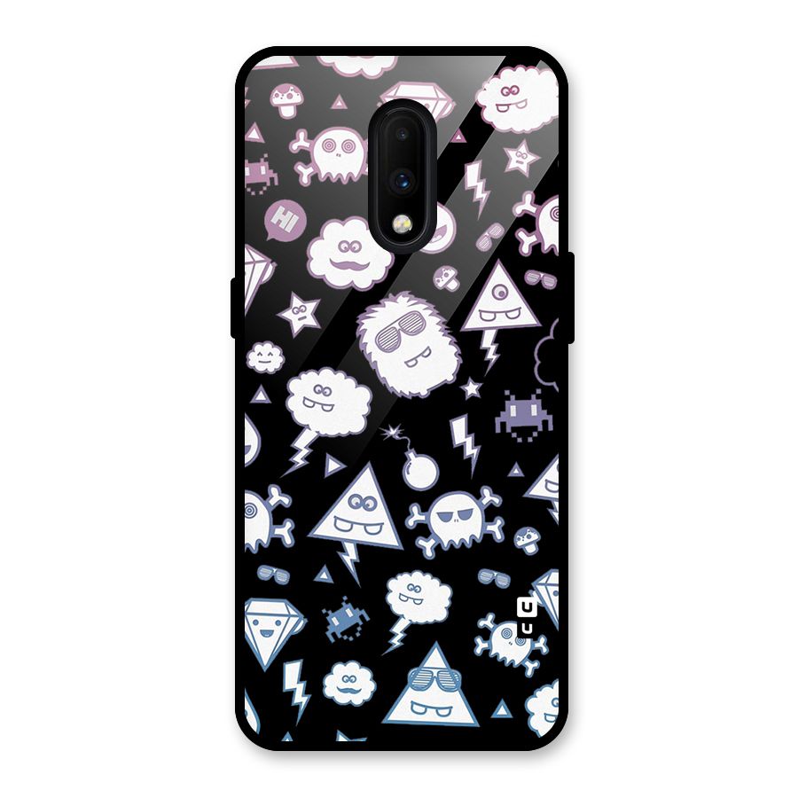 Funny Faces Glass Back Case for OnePlus 7