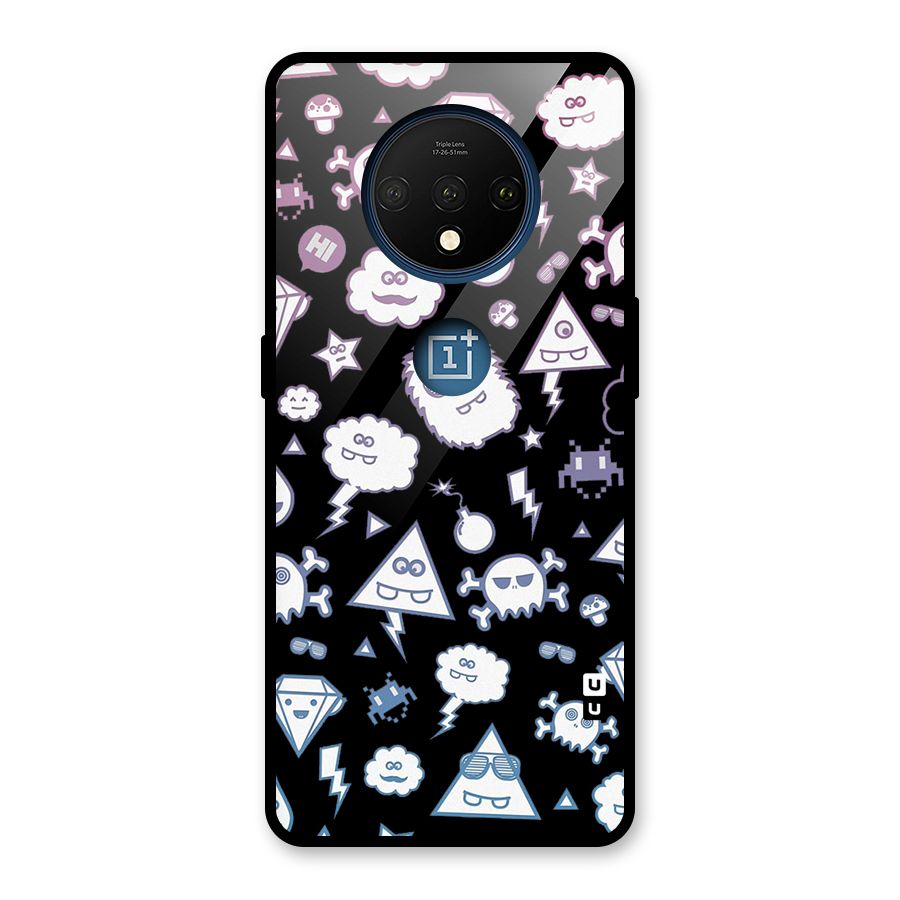Funny Faces Glass Back Case for OnePlus 7T