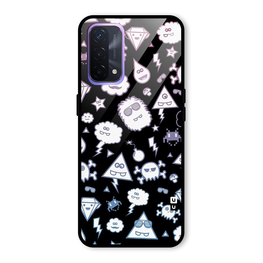 Funny Faces Glass Back Case for Oppo A74 5G