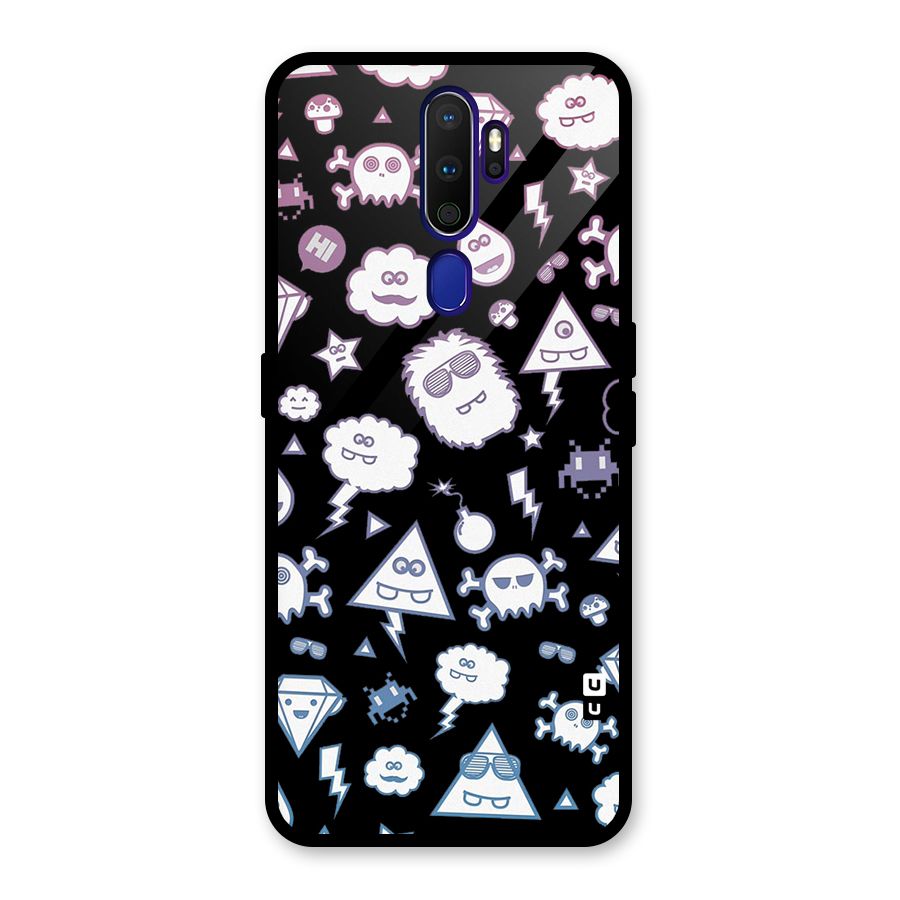 Funny Faces Glass Back Case for Oppo A9 (2020)