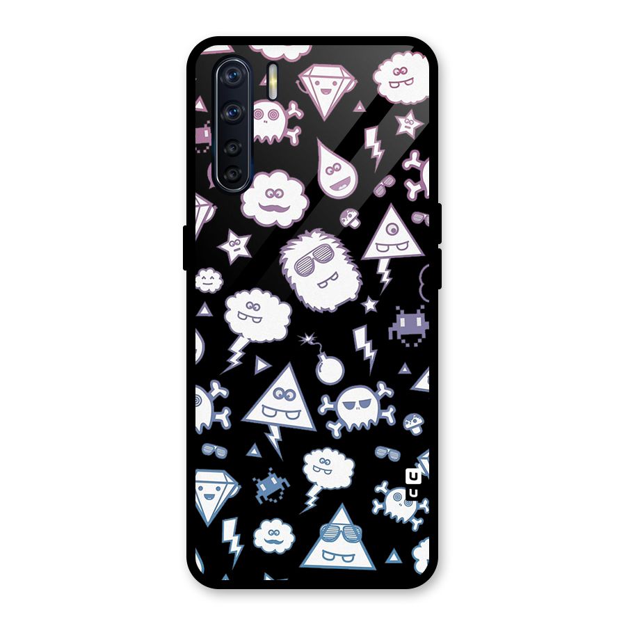 Funny Faces Glass Back Case for Oppo F15