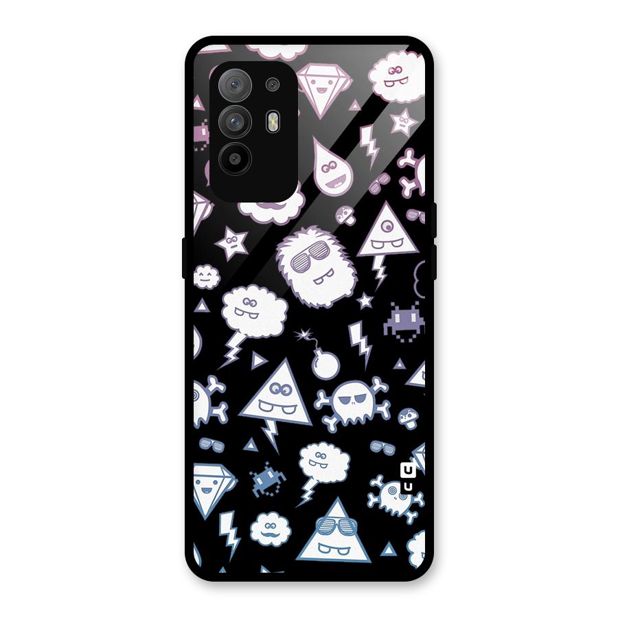 Funny Faces Glass Back Case for Oppo F19 Pro Plus 5G