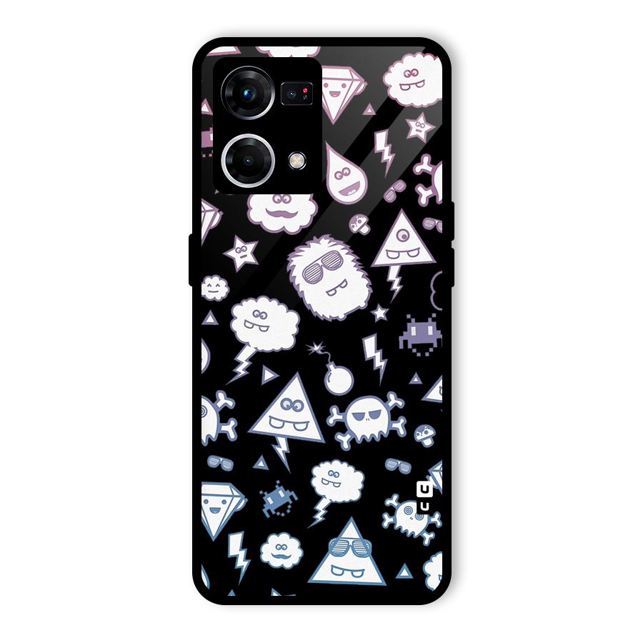 Funny Faces Glass Back Case for Oppo F21 Pro 4G