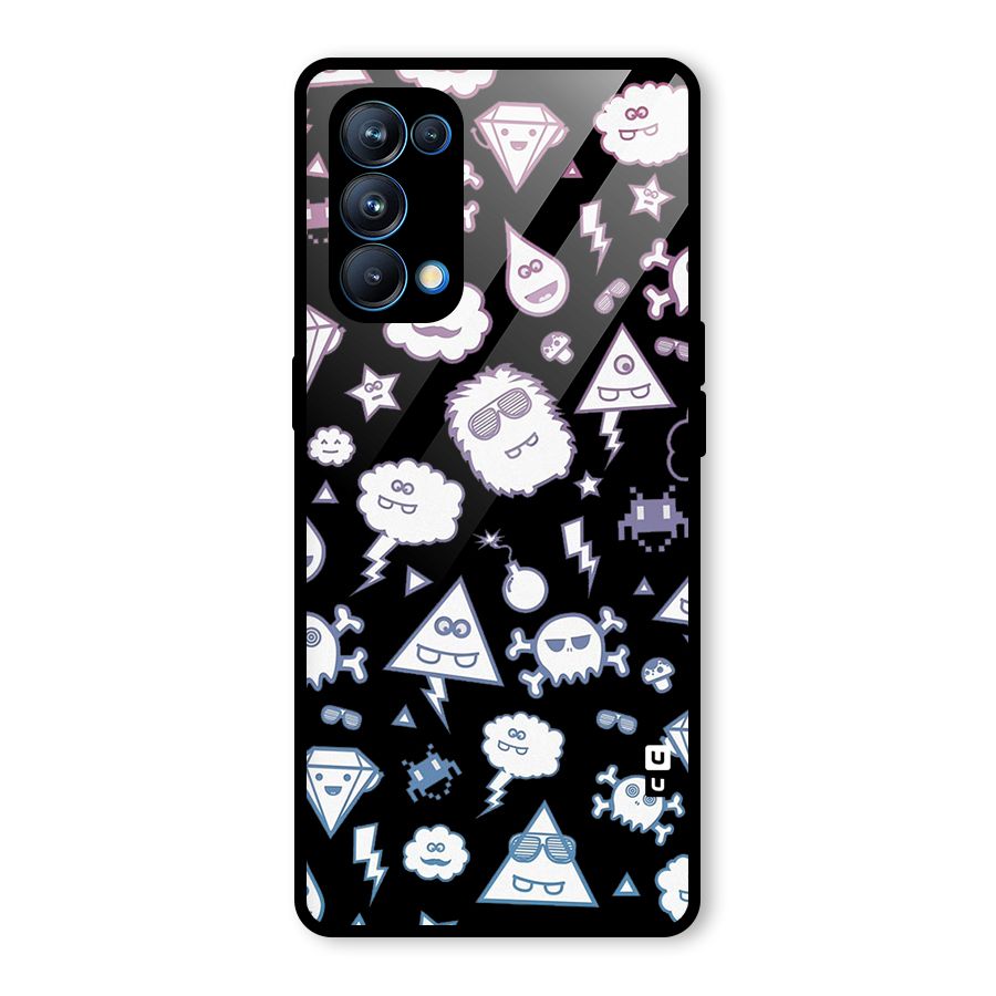 Funny Faces Glass Back Case for Oppo Reno5 Pro 5G