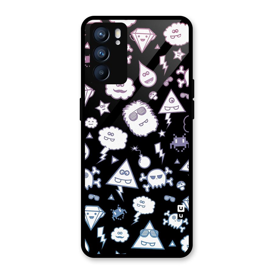 Funny Faces Glass Back Case for Oppo Reno6 5G