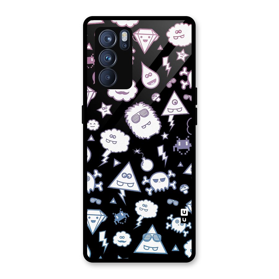 Funny Faces Glass Back Case for Oppo Reno6 Pro 5G