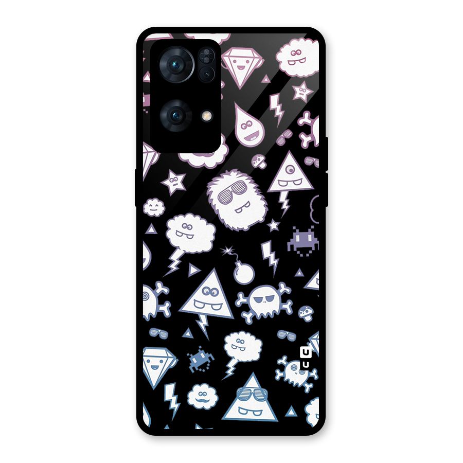 Funny Faces Glass Back Case for Oppo Reno7 Pro 5G
