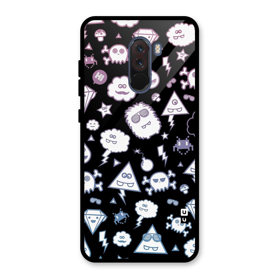 Funny Faces Glass Back Case for Poco F1