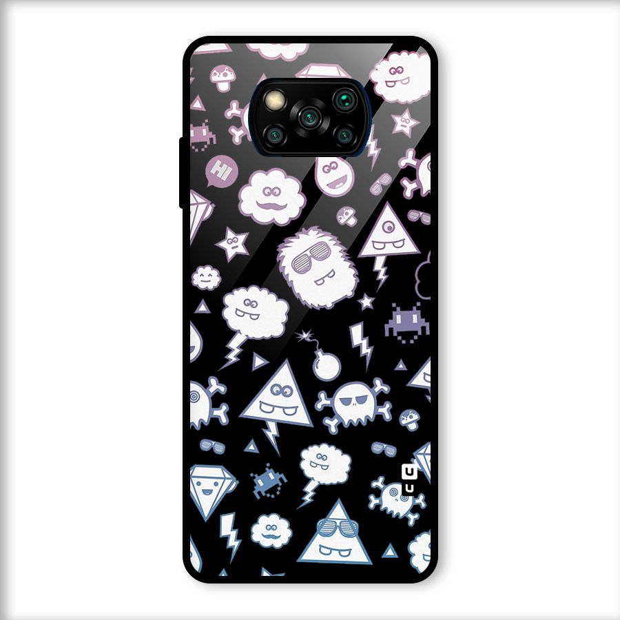 Funny Faces Glass Back Case for Poco X3