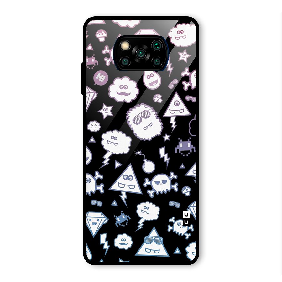 Funny Faces Glass Back Case for Poco X3 Pro
