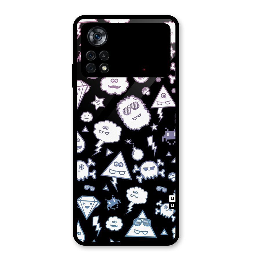 Funny Faces Glass Back Case for Poco X4 Pro 5G