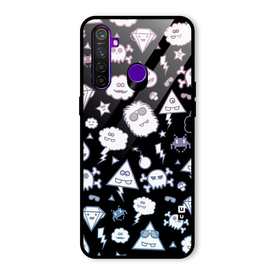 Funny Faces Glass Back Case for Realme 5 Pro