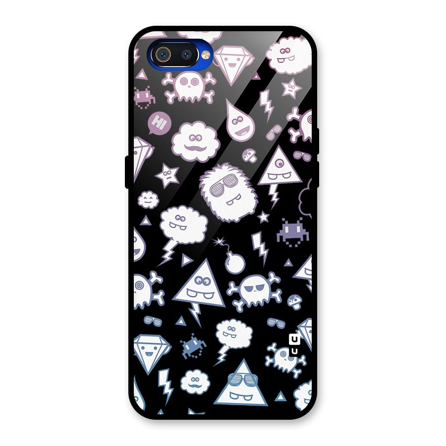 Funny Faces Glass Back Case for Realme C2