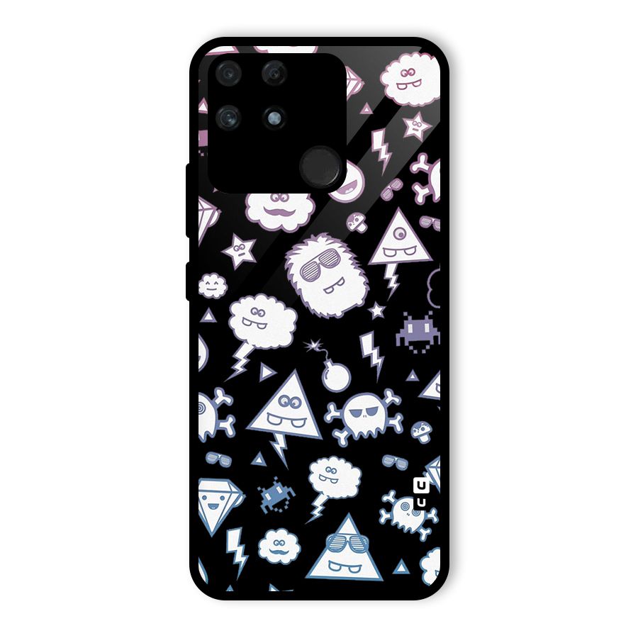 Funny Faces Glass Back Case for Realme Narzo 50A