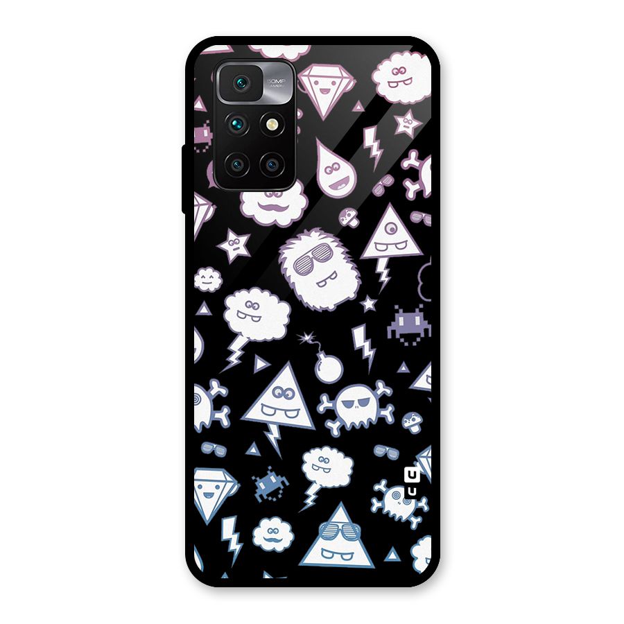 Funny Faces Glass Back Case for Redmi 10 Prime