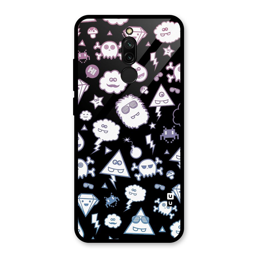 Funny Faces Glass Back Case for Redmi 8