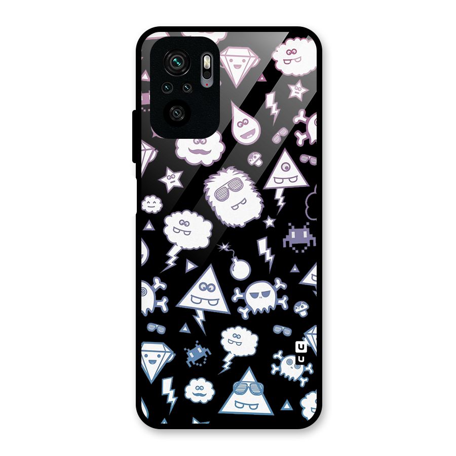 Funny Faces Glass Back Case for Redmi Note 10S