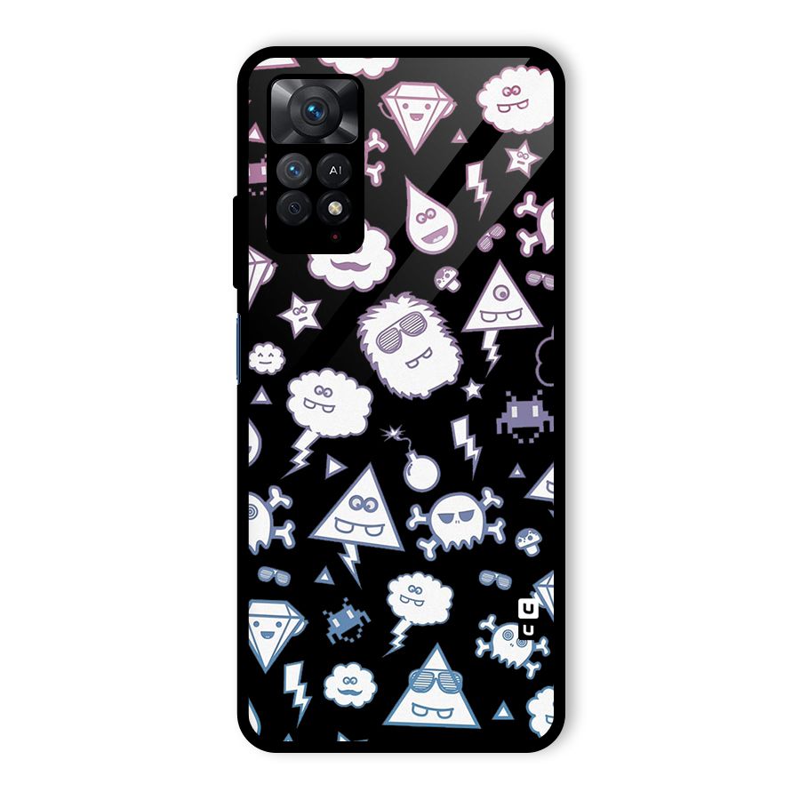 Funny Faces Glass Back Case for Redmi Note 11 Pro