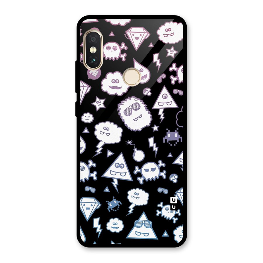 Funny Faces Glass Back Case for Redmi Note 5 Pro