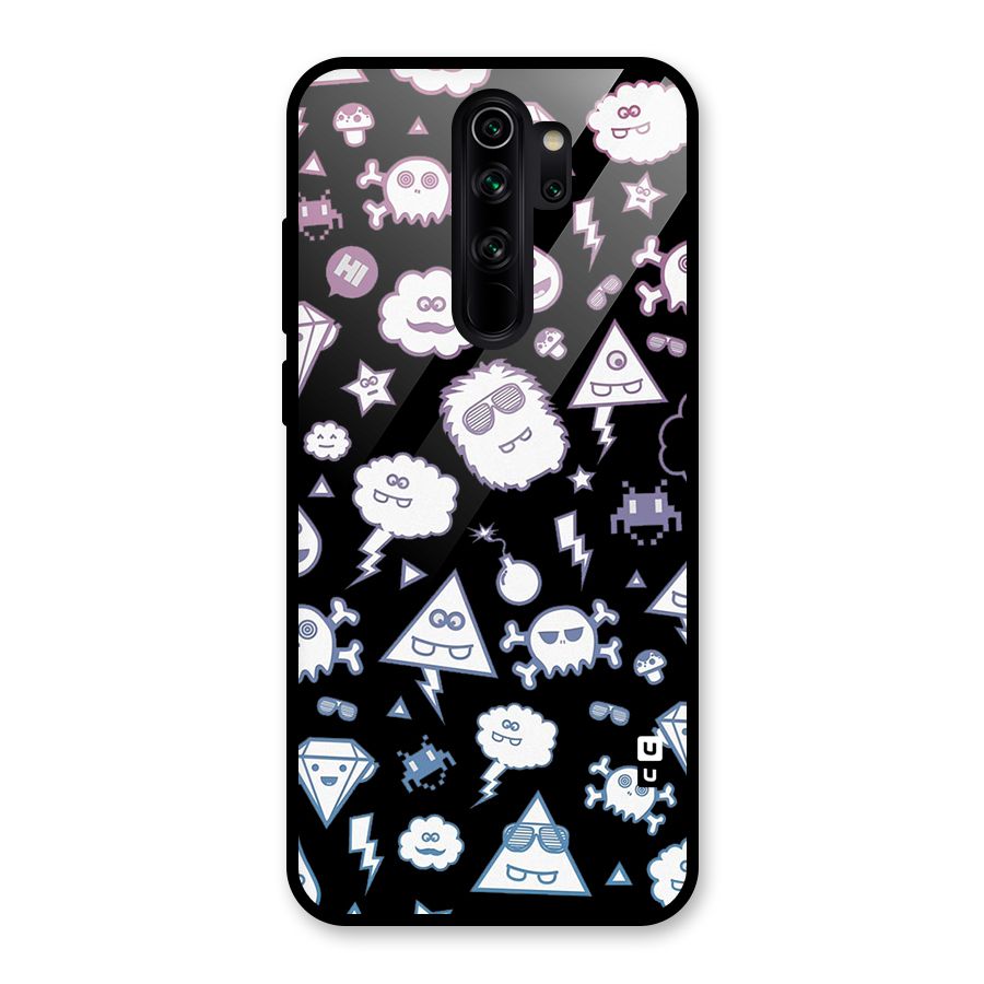 Funny Faces Glass Back Case for Redmi Note 8 Pro