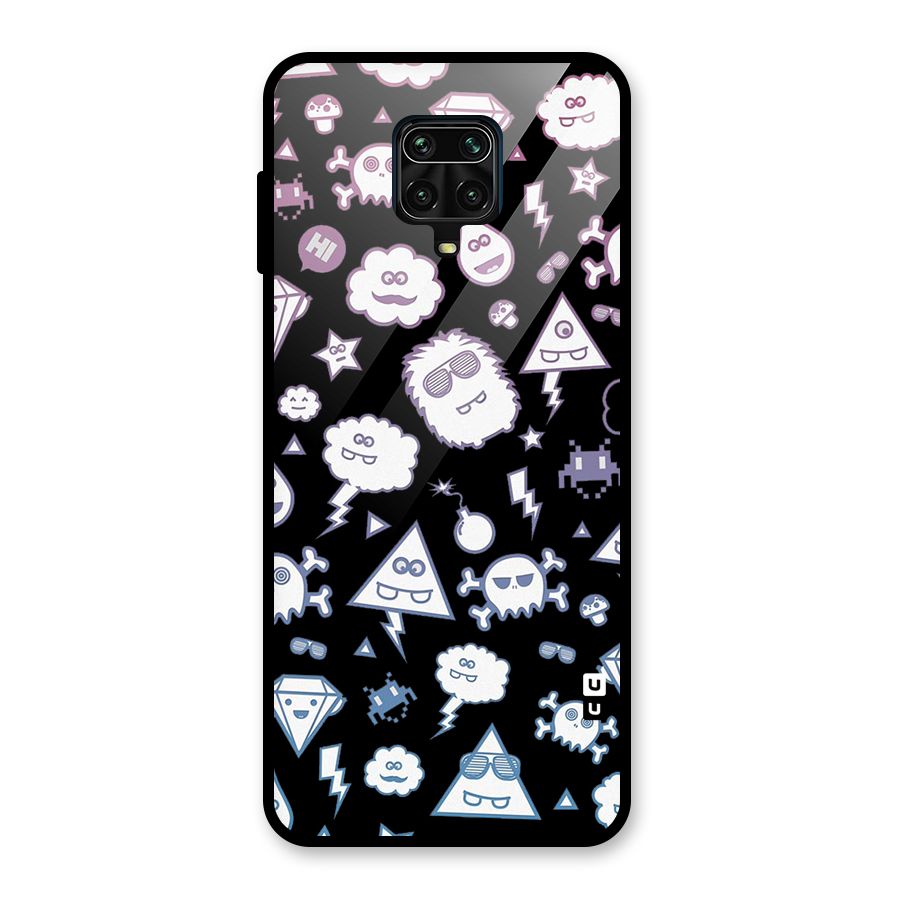 Funny Faces Glass Back Case for Redmi Note 9 Pro