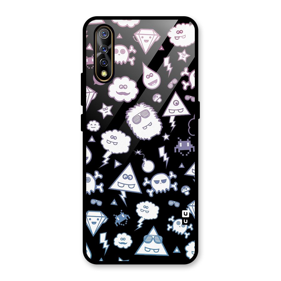 Funny Faces Glass Back Case for Vivo S1