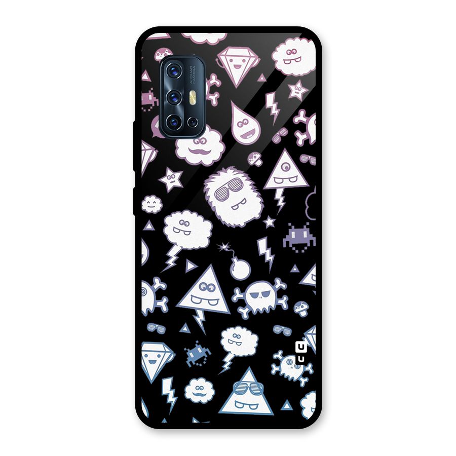 Funny Faces Glass Back Case for Vivo V17
